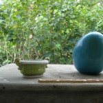 Ceramic Sculpture blue $55